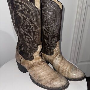 Larry Mahan Brown and Cream Men's Boots
